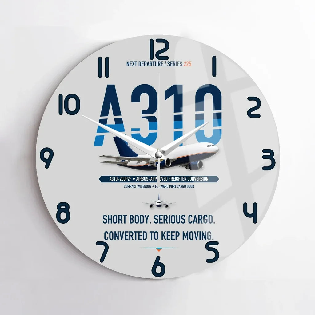 Airbus A310-200P2F design on light gray no frame wall clock