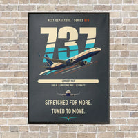 Thumbnail for Boeing 737 MAX 10 vertical canvas print - framed - gray background