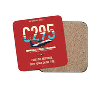 Thumbnail for Airbus C295 Firefighter design on red 1 piece coaster