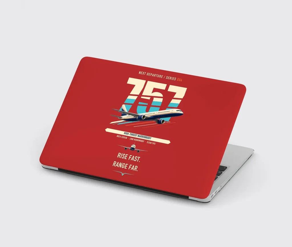 Boeing 757-200 design on red MacBook case
