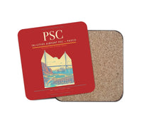 Thumbnail for Tri-Cities Airport (PSC) design on red 1 piece coaster