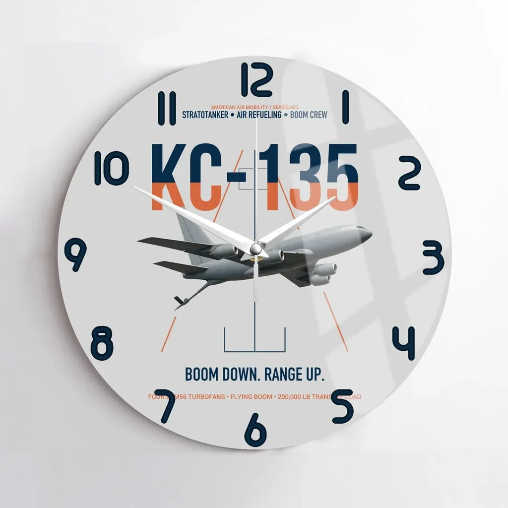 KC-135 STRATOTANKER design on light gray no frame wall clock
