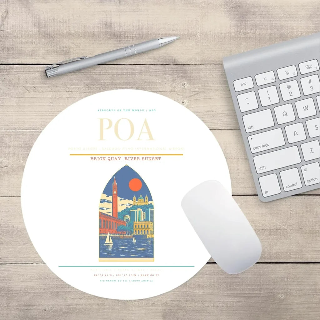 Porto Alegre - Salgado Filho International Airport POA Mouse-Pad Round - White
