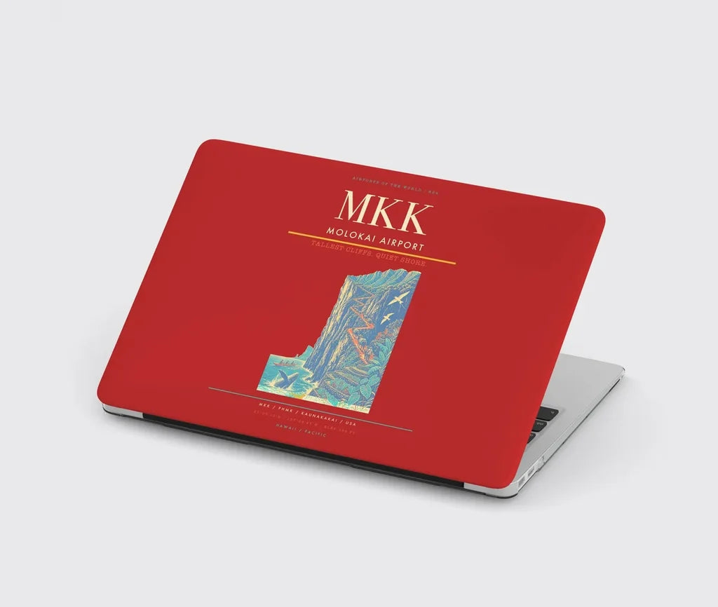 Molokai Airport (MKK) design on red MacBook case