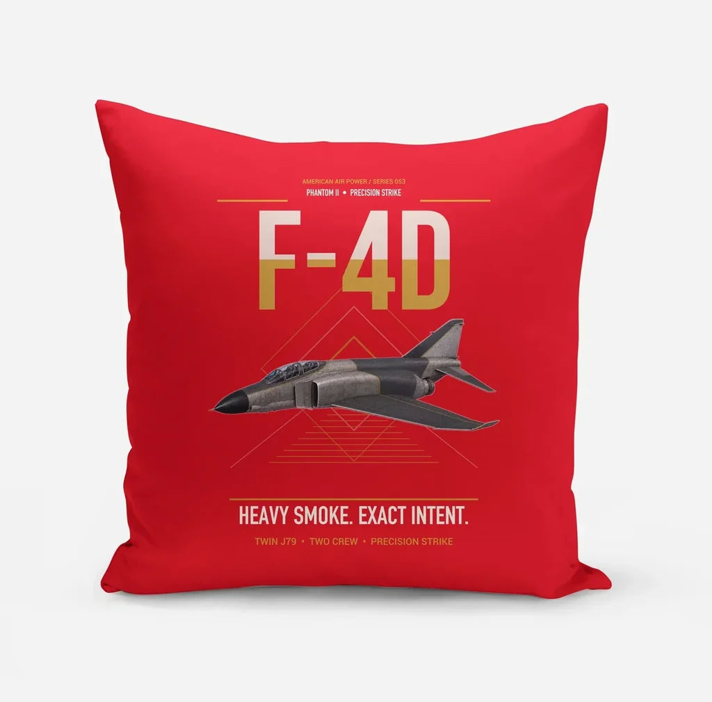 F-4D Phantom II design on red pillow