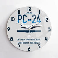 Thumbnail for Pilatus PC-24 design on light gray no frame wall clock