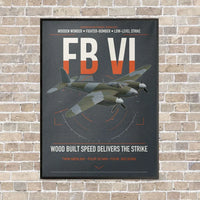 Thumbnail for de Havilland Mosquito FB VI vertical canvas print - framed - gray background