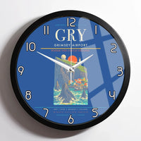 Thumbnail for Grimsey Airport GRY Wall-Clock Framed - Blue