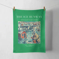 Thumbnail for VINTAGE G4041 - The Ice Runway - Designed Towels design on green