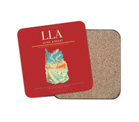 Thumbnail for Luleå Airport (LLA) design on red 1 piece coaster