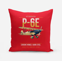 Thumbnail for Curtiss P-6E Hawk design on red pillow