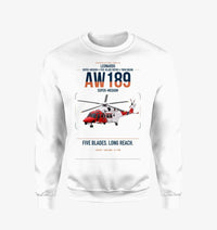Thumbnail for Leonardo AW189 design on white sweatshirt