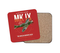 Thumbnail for Supermarine Spitfire Mk IX design on red 1 piece coaster