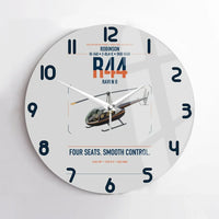 Thumbnail for Robinson R44 Raven II design on light gray no frame wall clock