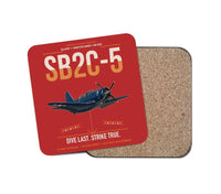 Thumbnail for SB2C-5 Helldiver design on red 1 piece coaster