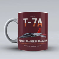 Thumbnail for T-7A Red Hawk design on dark red ceramic mug, double-side print