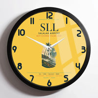 Thumbnail for Salalah Airport (SLL) design on yellow framed wall clock