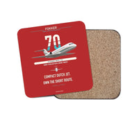 Thumbnail for Fokker 70 design on red 1 piece coaster