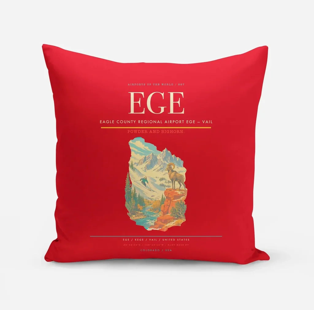 Eagle County Regional Airport (EGE) design on red pillow