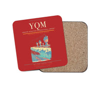 Thumbnail for Greater Moncton International Airport (YQM) design on red 1 piece coaster
