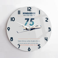Thumbnail for Bombardier Learjet 75 Liberty design on light gray no frame wall clock
