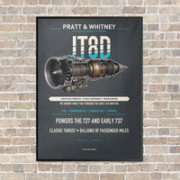 Thumbnail for JT8D vertical canvas print - framed - gray background