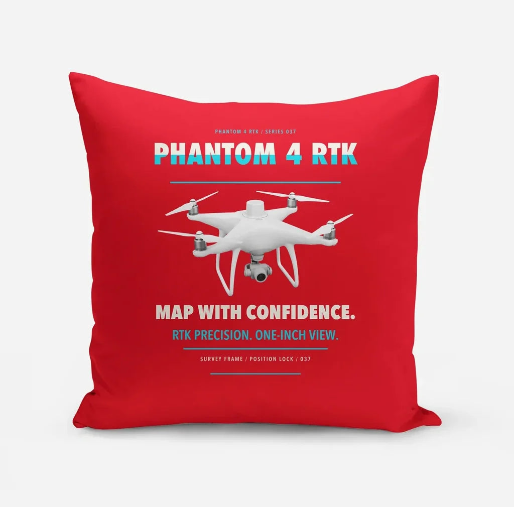 DJI Phantom 4 RTK design on red pillow