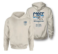 Thumbnail for Cessna A185F Skywagon design on khaki double-side hoodie, double-side print