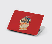 Thumbnail for First In When The Runway Burns design on red MacBook case