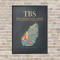 Thumbnail for Tbilisi International Airport TBS vertical canvas print - framed - gray background