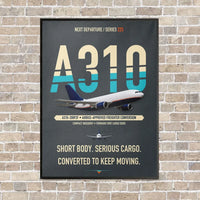 Thumbnail for Airbus A310-200P2F vertical canvas print - framed - gray background