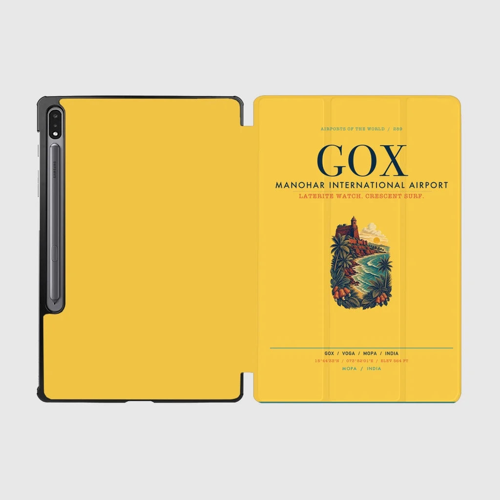 Manohar International Airport Mopa (GOX) design on yellow samsung tablet tablet case