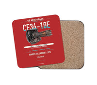 Thumbnail for CF34-10E design on red 1 piece coaster