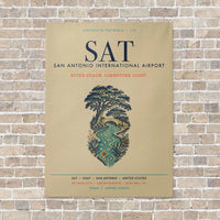 Thumbnail for San Antonio International Airport SAT vertical canvas print - no frame - beige background