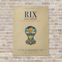 Thumbnail for Riga Airport RIX vertical canvas print - no frame - beige background