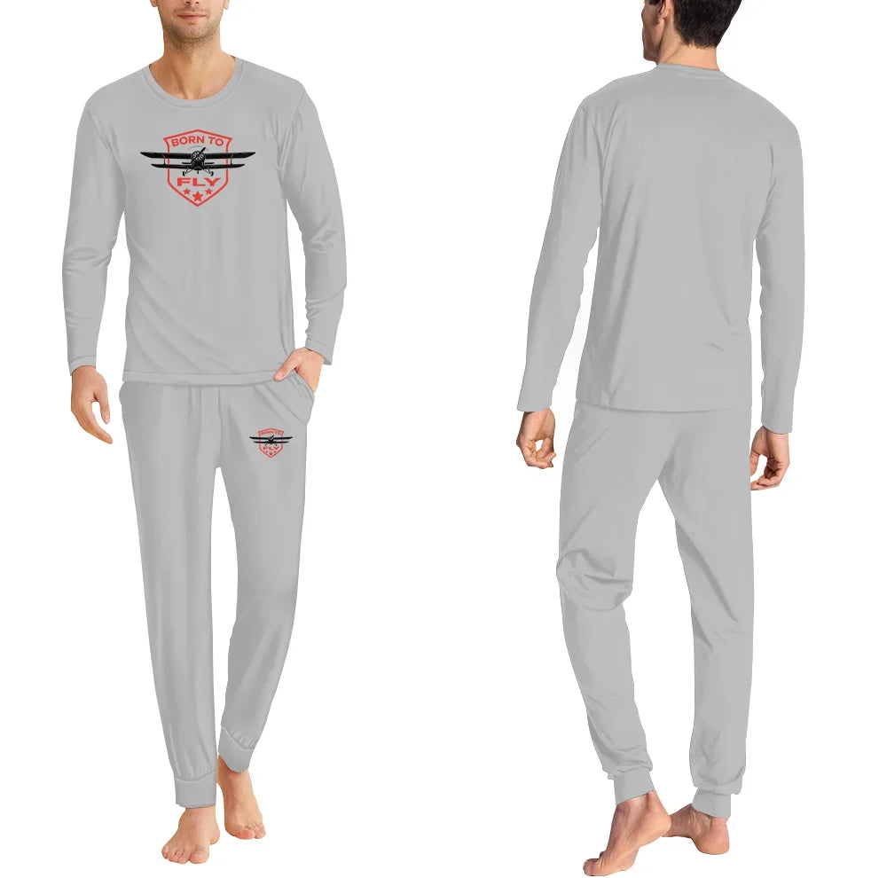 Super Born To Fly men pajamas - Light Gray