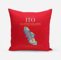 Thumbnail for Hilo International Airport (ITO) design on red pillow