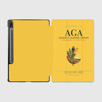 Thumbnail for Agadir Al Massira Airport (AGA) design on yellow samsung tablet tablet case