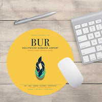 Thumbnail for Hollywood Burbank Airport (BUR) design on yellow round mouse pad