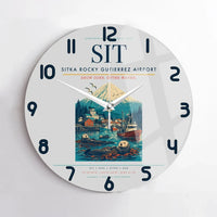 Thumbnail for Sitka Rocky Gutierrez Airport (SIT) design on light gray no frame wall clock