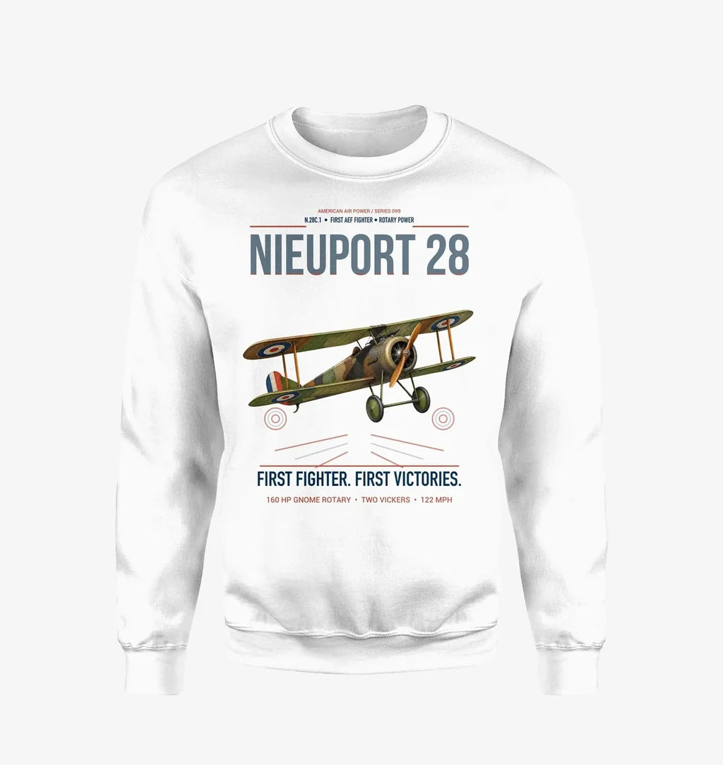 Nieuport 28C.1 design on white sweatshirt