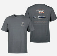 Thumbnail for Airbus H135 design on gray t-shirt, double-side print