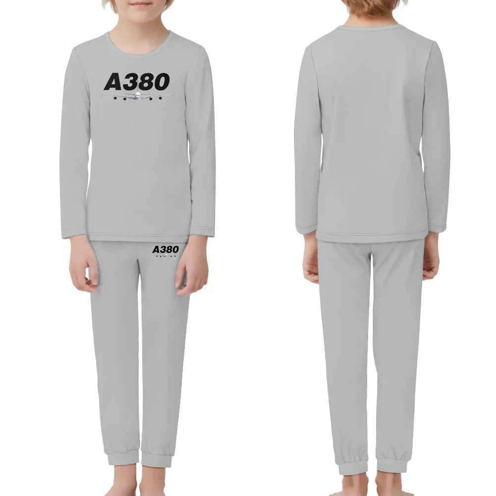 Super Airbus A380 children pajamas - Light Gray