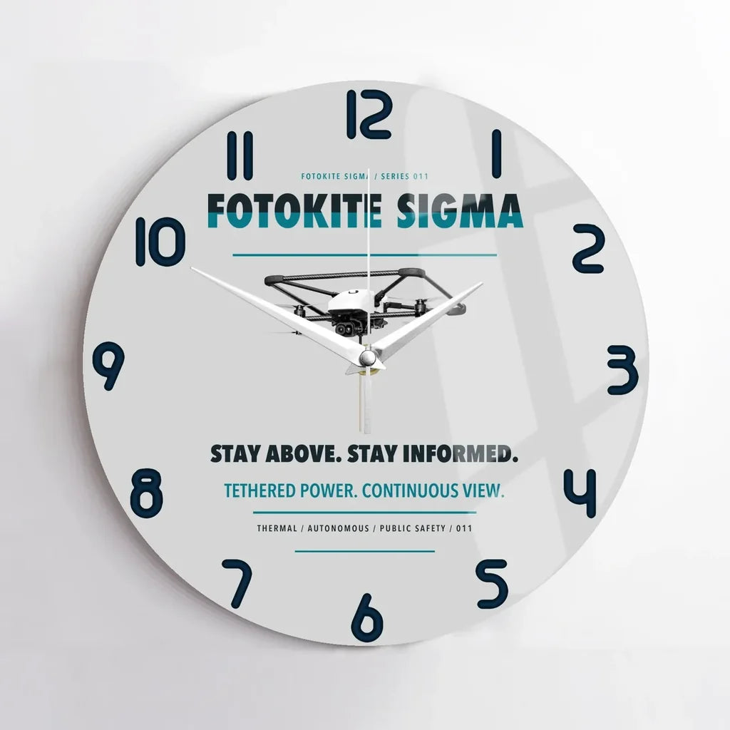 Fotokite Sigma design on light gray no frame wall clock