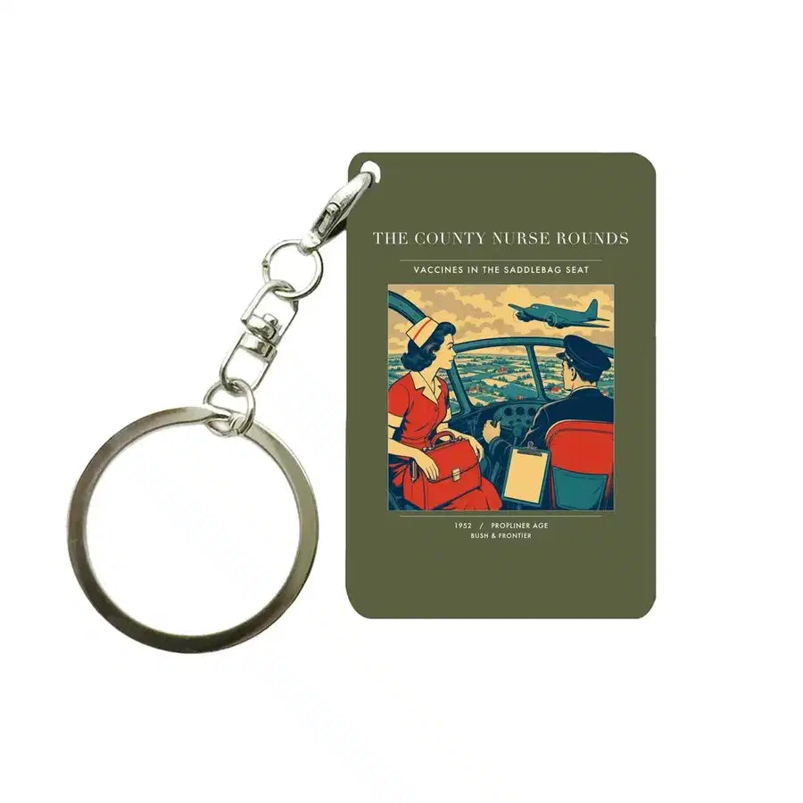 VINTAGE G4481 - The County Nurse Rounds - Designed Key Chain design on greenarmy