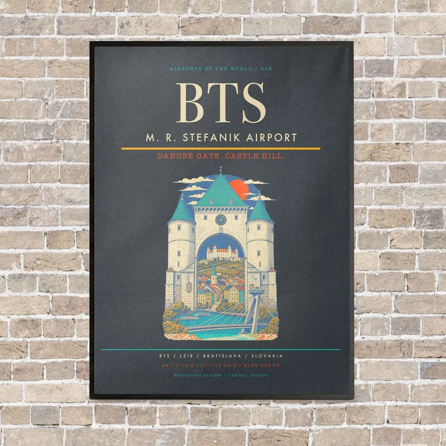 M. R. Stefanik Airport BTS - Canvas Framed - Gray