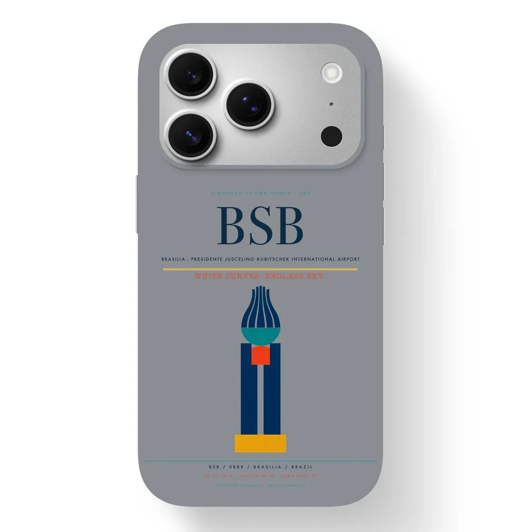 Brasilia Airport (BSB) design on gray iPhone 17 Pro MagSafe case