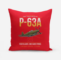 Thumbnail for P-63A Kingcobra design on red pillow