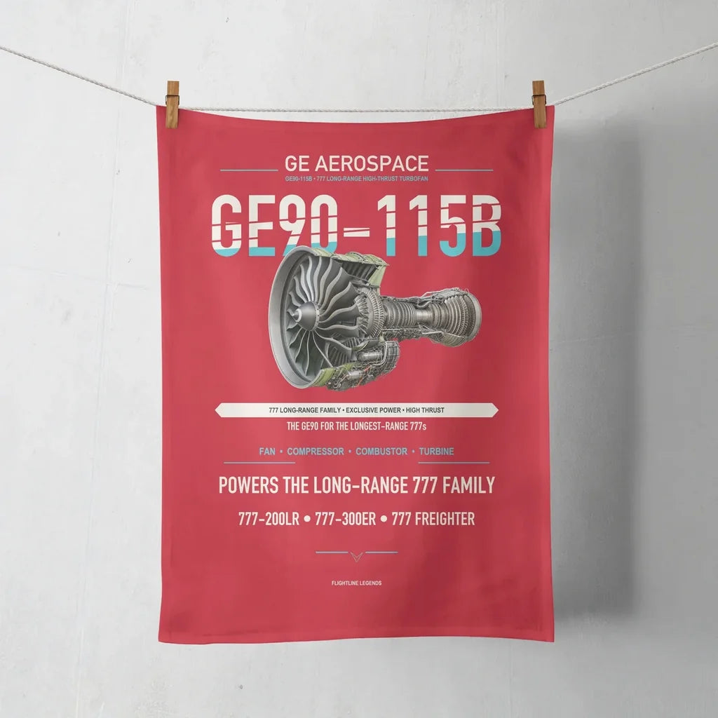 GE90-115B design on red towel