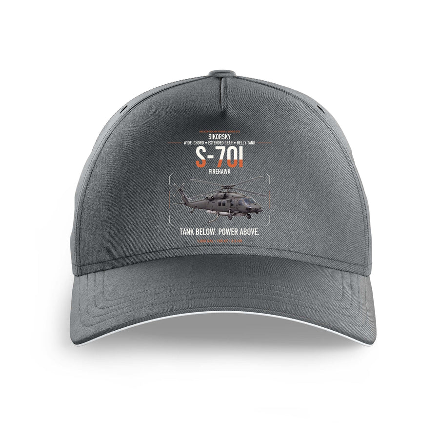 Sikorsky S-70i FIREHAWK design on gray printed hat